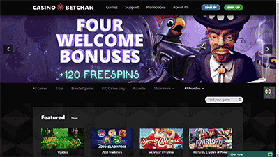 Betchan Casino Frontpage